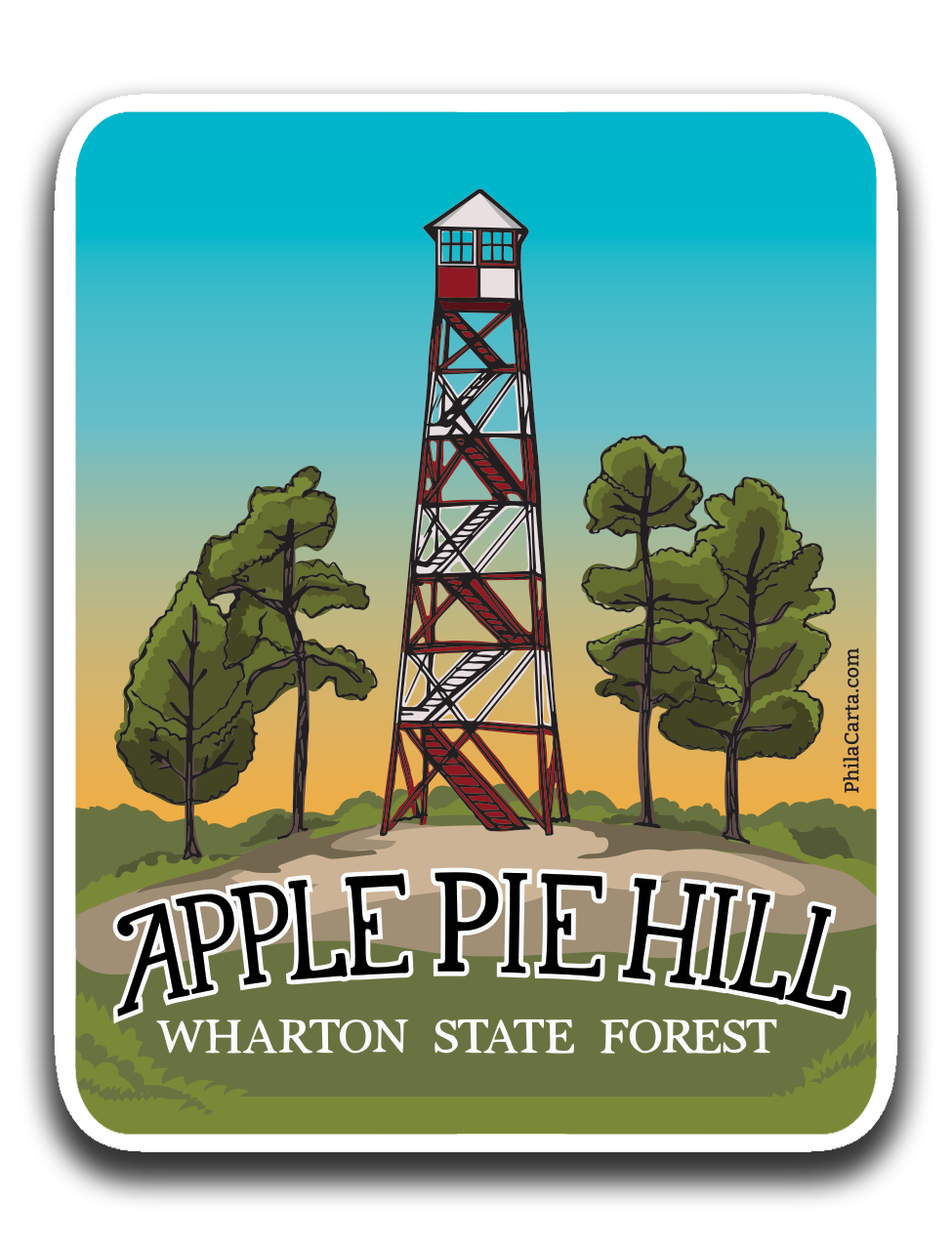 Apple Pie Hill Sticker - Wharton State Forest - New Jersey Pine Barrens Sticker