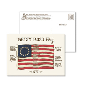 Betsy Ross Flag - 5 x 7 inch Illustrated postcard