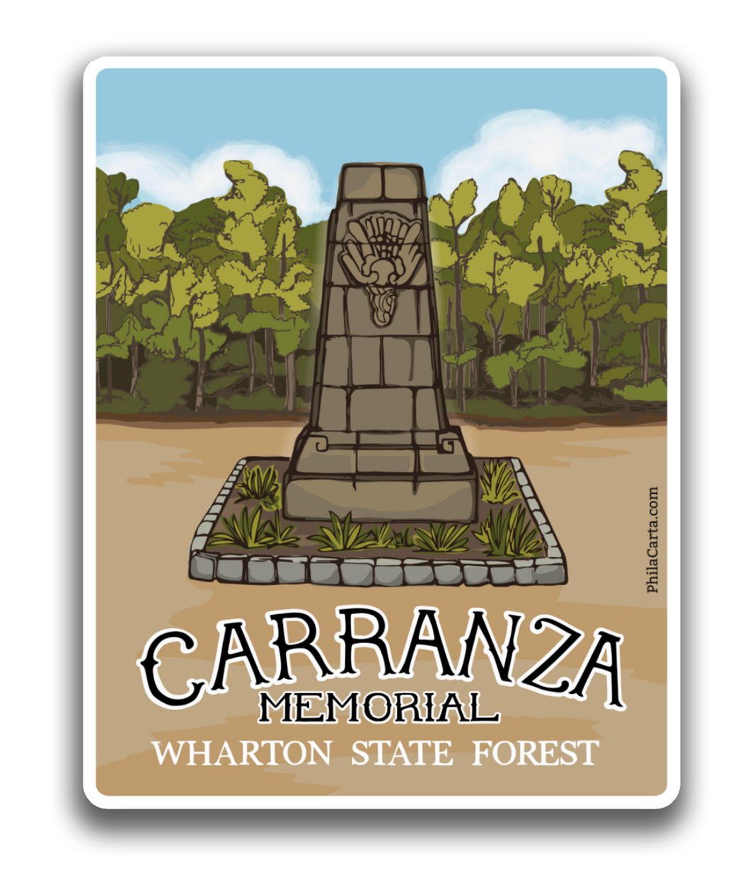 Carranza Memorial Sticker - Wharton State Forest - New Jersey Pine Barrens Sticker