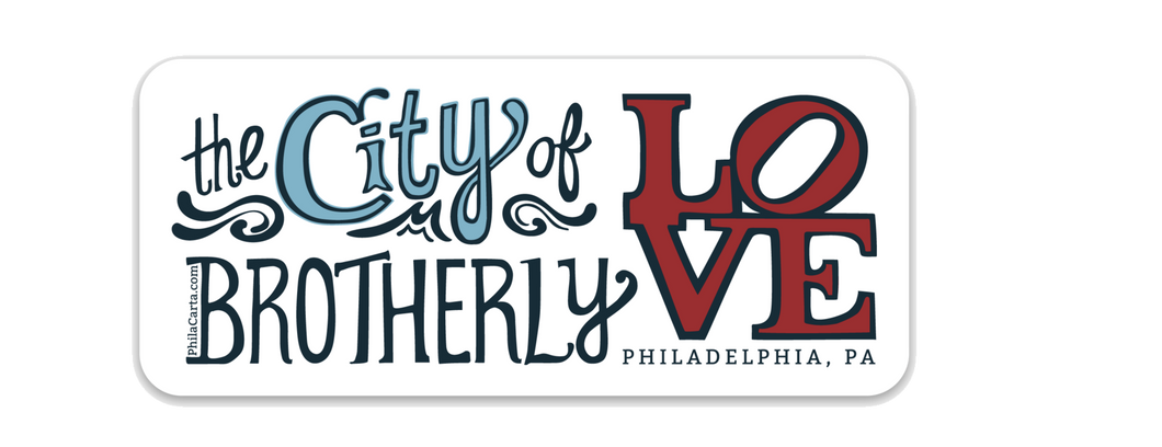 City of Brotherly Love - LOVE Park Philadelphia Sticker - Philly Travel Souvenir