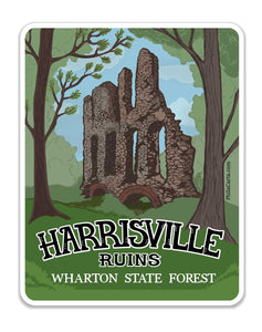 Harrisville Ruins - Pine Barrens New Jersey Vinyl Sticker