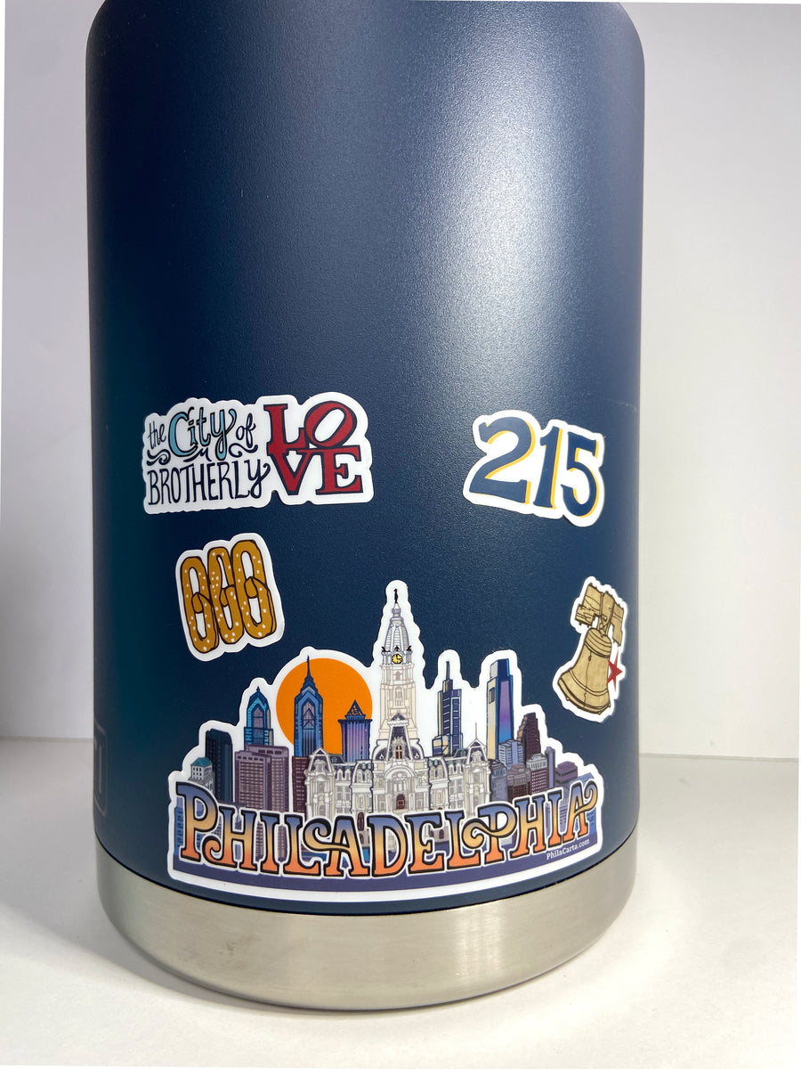 Philadelphia Decal Philadelphia Sticker Sheet - Philly Skyline sticker - Vinyl Decal - La ...