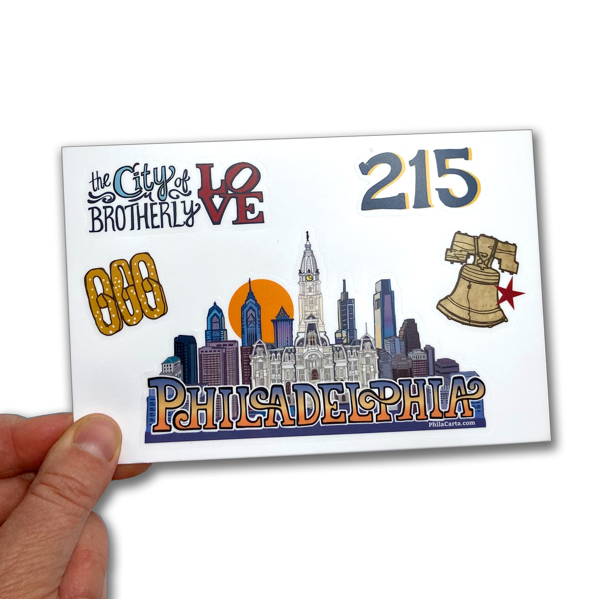 Philadelphia Sticker Sheet - Philly Skyline sticker - Vinyl Decal - La ...
