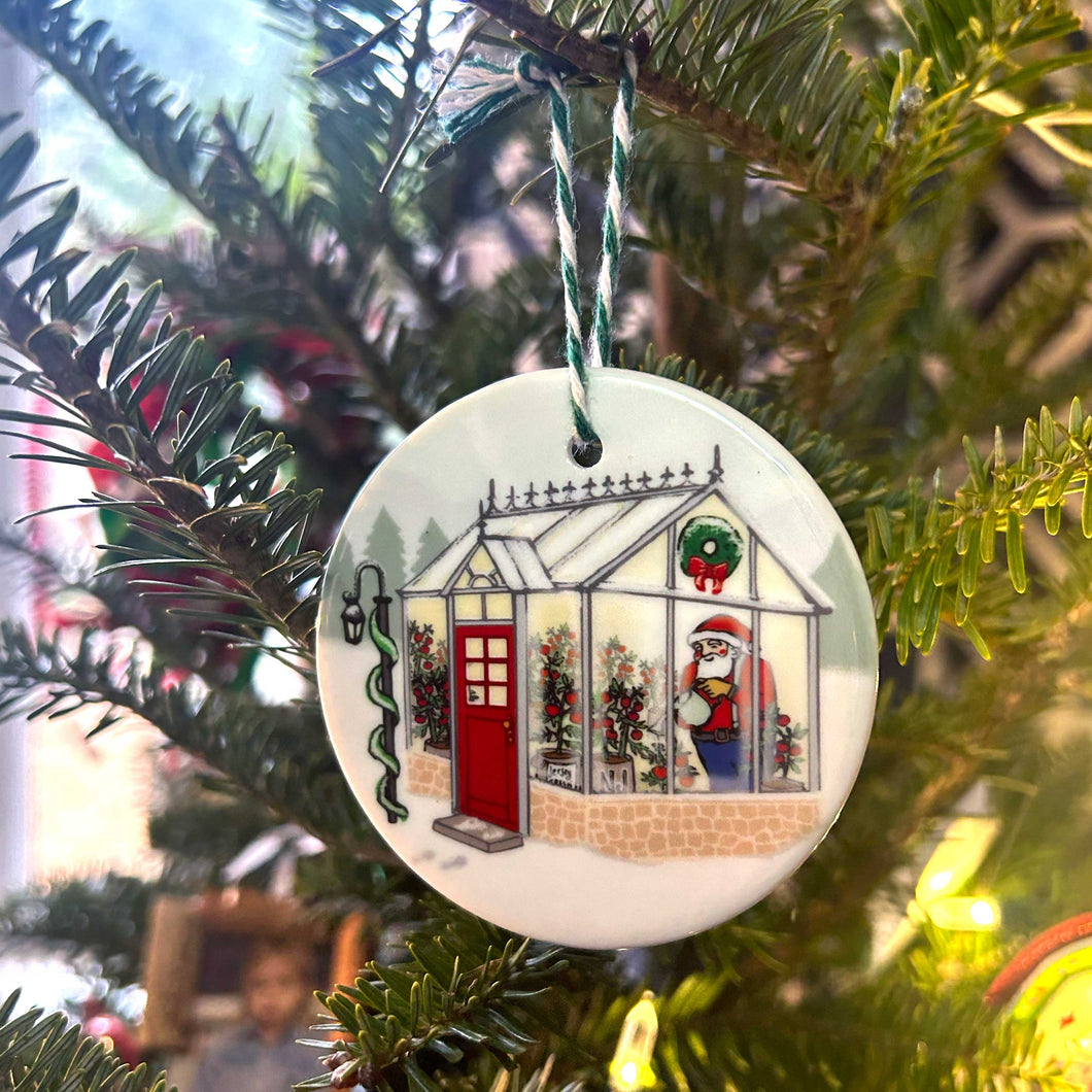 New Jersey Christmas Ornament - Santa with Greenhouse Tomatoes - NJ Ornament