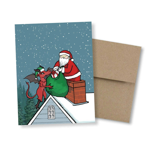 Santa & Jersey Devil New Jersey Christmas Card