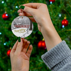 Collingswood Ornament - Red Bridge in Knight Park - Collingswood New Jersey Christmas Ornament