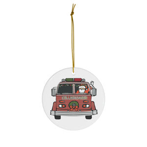 Collingswood Christmas Ornament - Parade of Lights - Santa in Firetruck