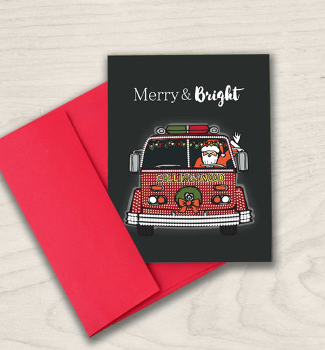 Collingswood New Jersey Holiday card - Santa in Firetruck - Parade of Lights