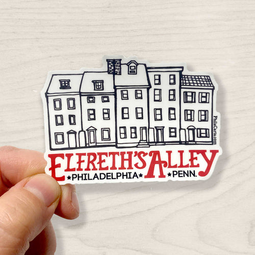 Philadelphia Sticker -Elfreth's Alley - Vinyl Decal - Laptop sticker / water bottle sticker - Philadelphia Souvenir