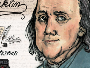 Ben Franklin Philadelphia Postcard / Art print