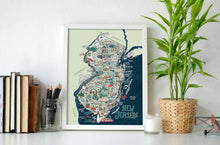 New Jersey Illustrated Map - 11 x 14 inch NJ Art Print