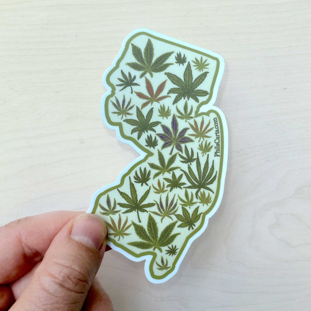New Jersey Cannabis Sticker - Vinyl Decal - Water Bottle sticker