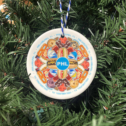 Philadelphia Christmas Ornament - Favorite Philly Foods - Pennsylvania Ornament