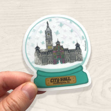 Philadelphia Sticker - City Hall Philadelphia Holiday - Clear Vinyl Decal - Laptop sticker / water bottle sticker
