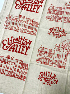 Elfreth's Alley Philadelphia Tea Towel - Screen Printed
