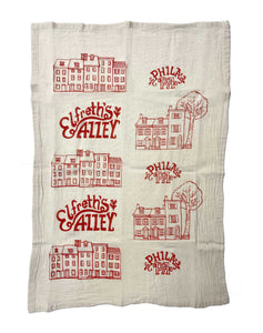 Elfreth's Alley Philadelphia Tea Towel - Screen Printed