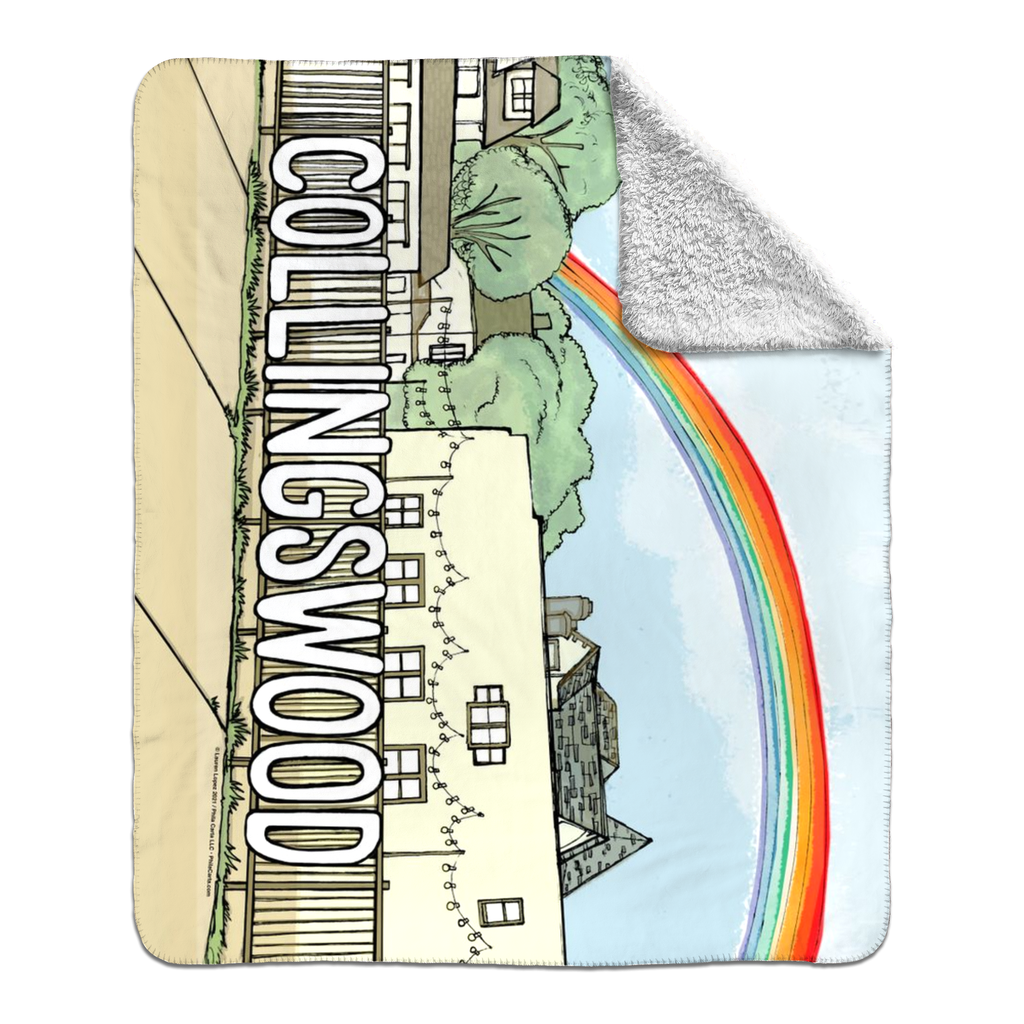 Collingswood Rainbow - Fleece Sherpa Blanket