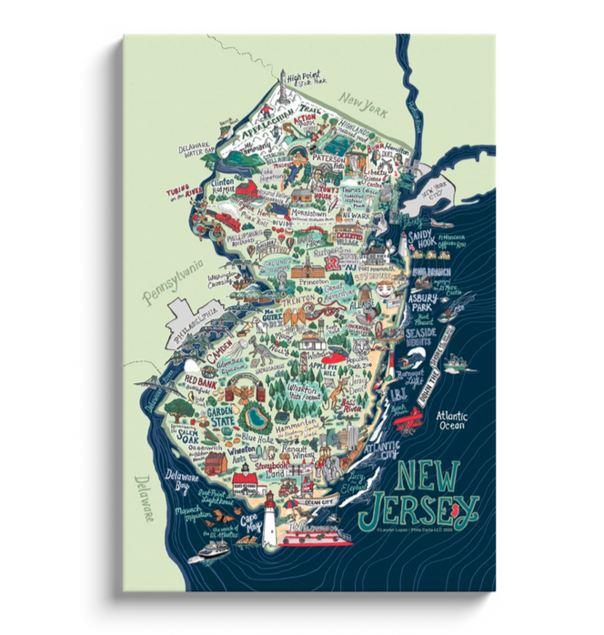 New Jersey County Map - Laminated (36 W x 43.19 H)